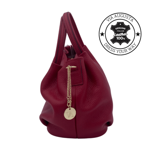 AELA Cuero Genuino Italiano - Rosso Invernale Borse in Pelle