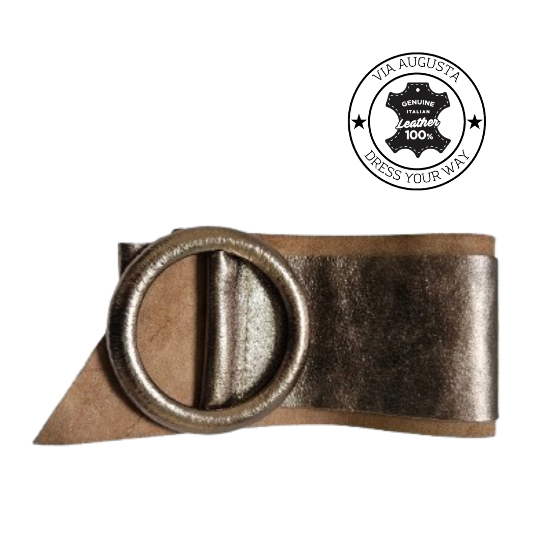 AMARYLIS Cuero Genuino Italiano - Oro Antico Metallizzato, Cinghia in Pelle