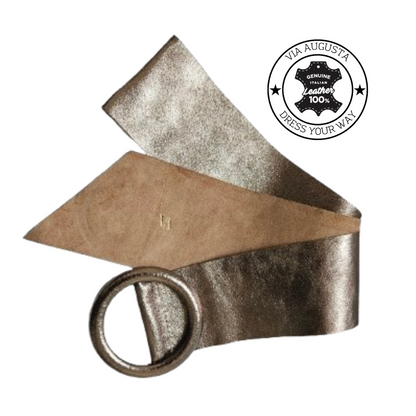 AMARYLIS Cuero Genuino Italiano - Oro Antico Metallizzato, Cinghia in Pelle