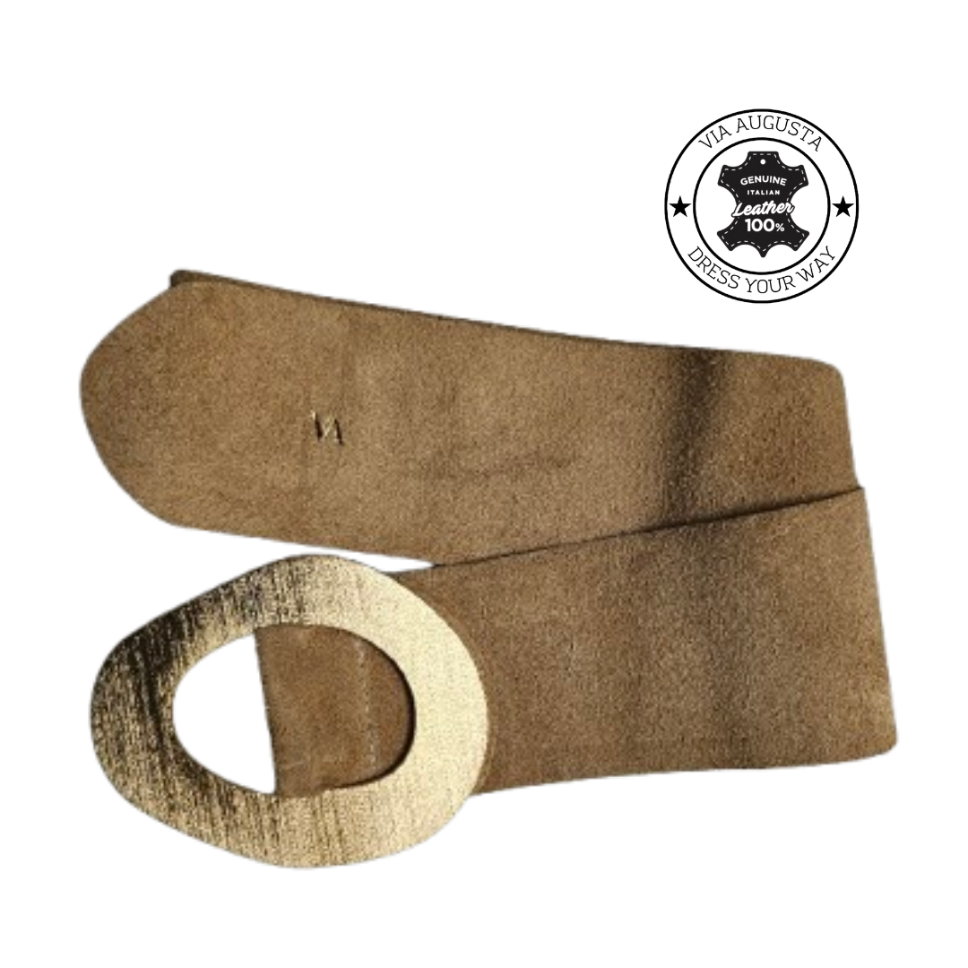 AUREA Cuero Genuino Italiano - Taupe Chiaro, Cinghia in Pelle