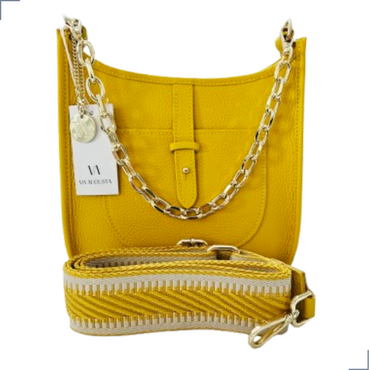 CARRARA Cuero Genuino Italiano - Giallo Borse in Pelle