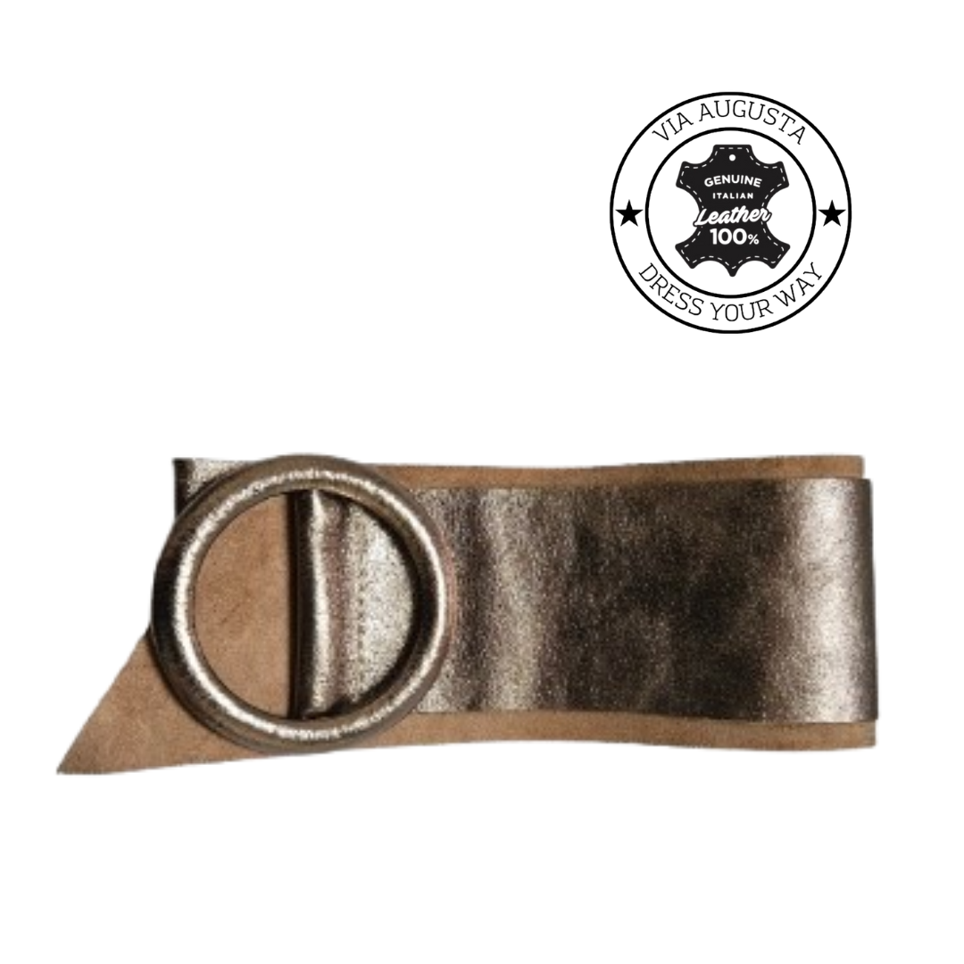 AMARYLIS Cuero Genuino Italiano - Oro Antico Metallizzato, Cinghia in Pelle