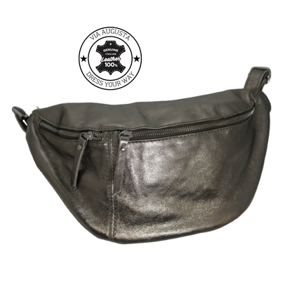 CYBELE Cuero Genuino Italiano - Oro Antico Metallizzato Borsa Marsupio in Pelle