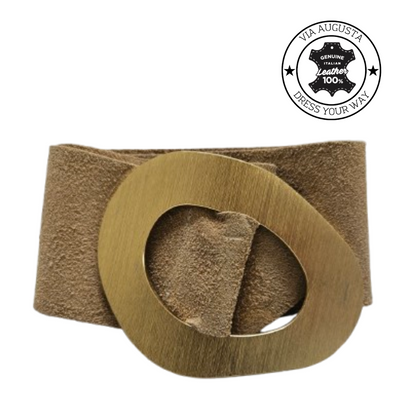 AUREA Cuero Genuino Italiano - Taupe Chiaro, Cinghia in Pelle