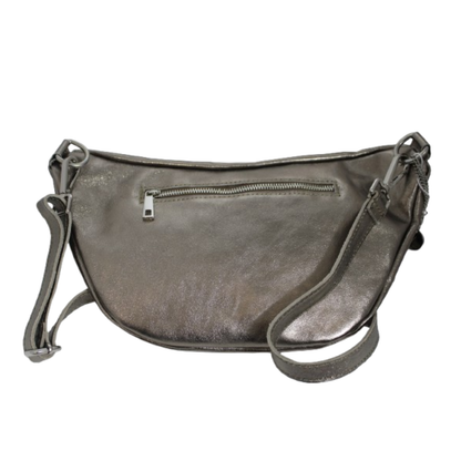 CYBELE Cuero Genuino Italiano - Oro Antico Metallizzato Borsa Marsupio in Pelle