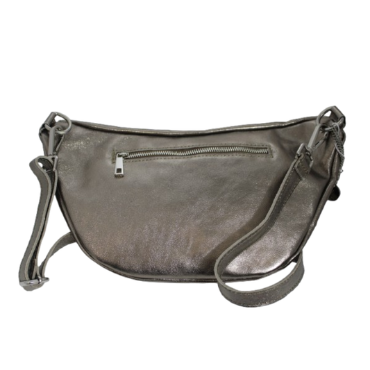 CYBELE Cuero Genuino Italiano - Oro Antico Metallizzato Borsa Marsupio in Pelle