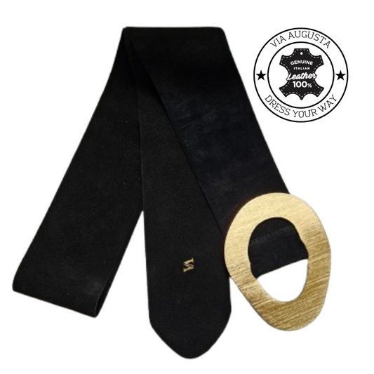 AUREA Cuero Genuino Italiano - Nero, Cinghia in Pelle