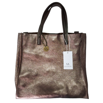 TEMPRA (S) Cuero Genuino Italiano - Terra Metallizzato, Borse in Pelle