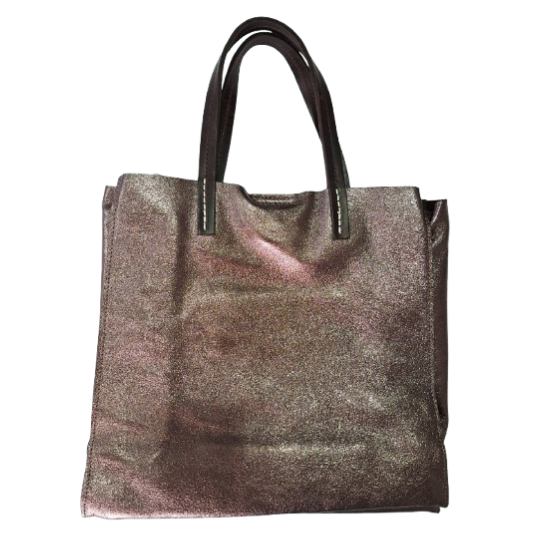 TEMPRA (S) Cuero Genuino Italiano - Terra Metallizzato, Borse in Pelle